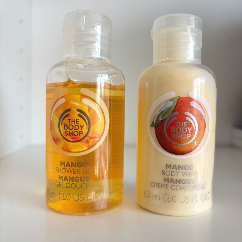The Body Shop Mango Shower Gel & Body Whip Travel Size Set 2‎ oz x 2 New